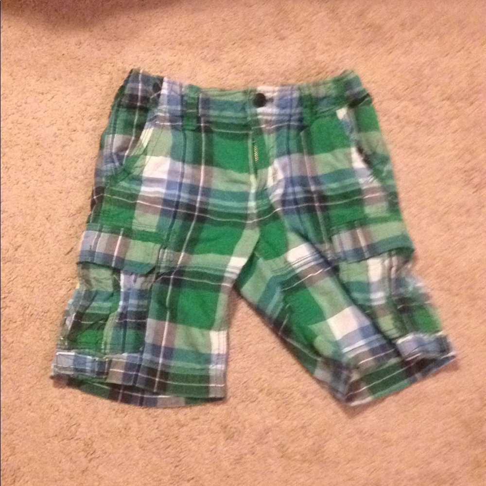 Green white and blue boys shorts